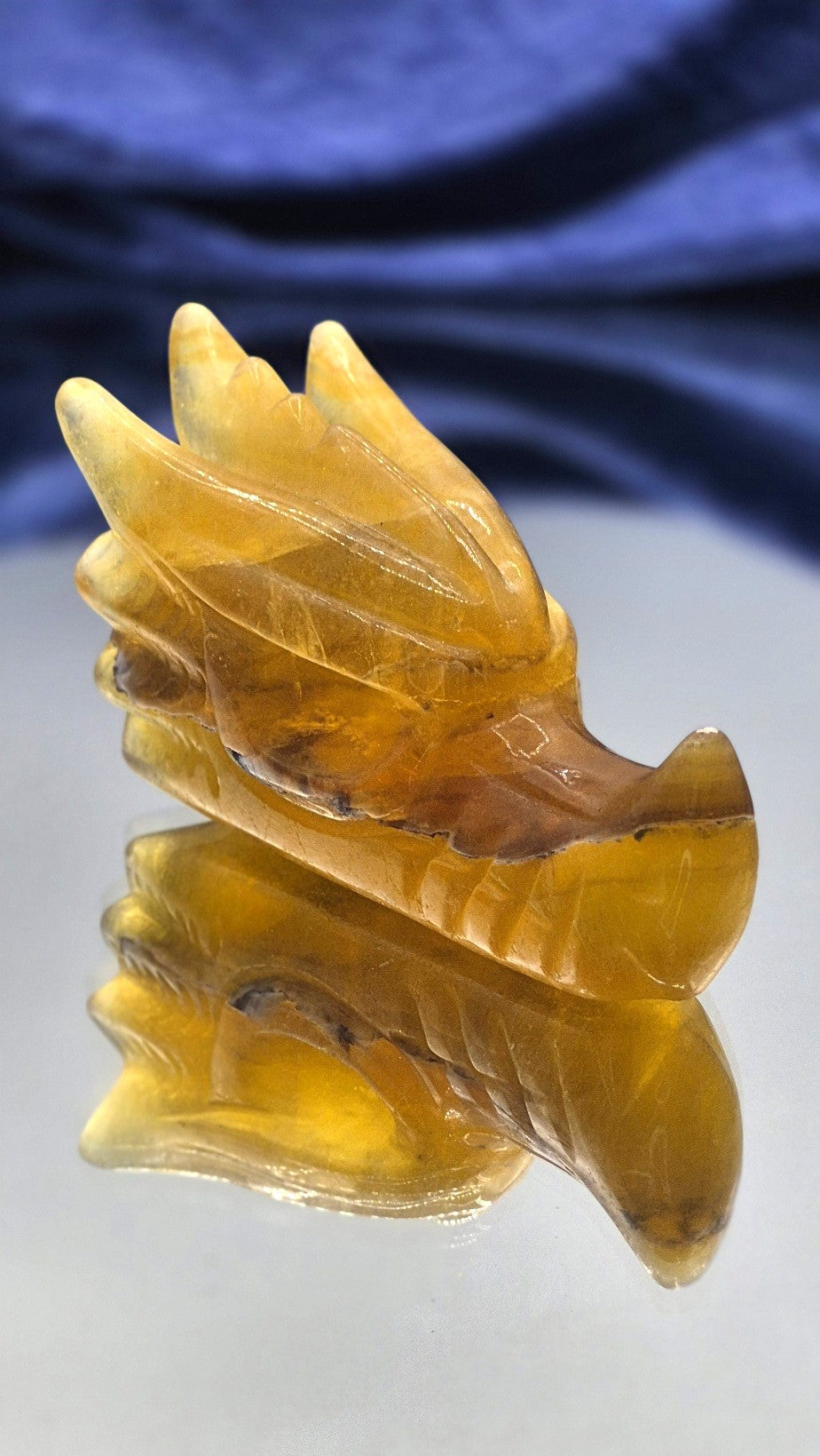 🐉 Yellow Fluorite Dragon Head Carving