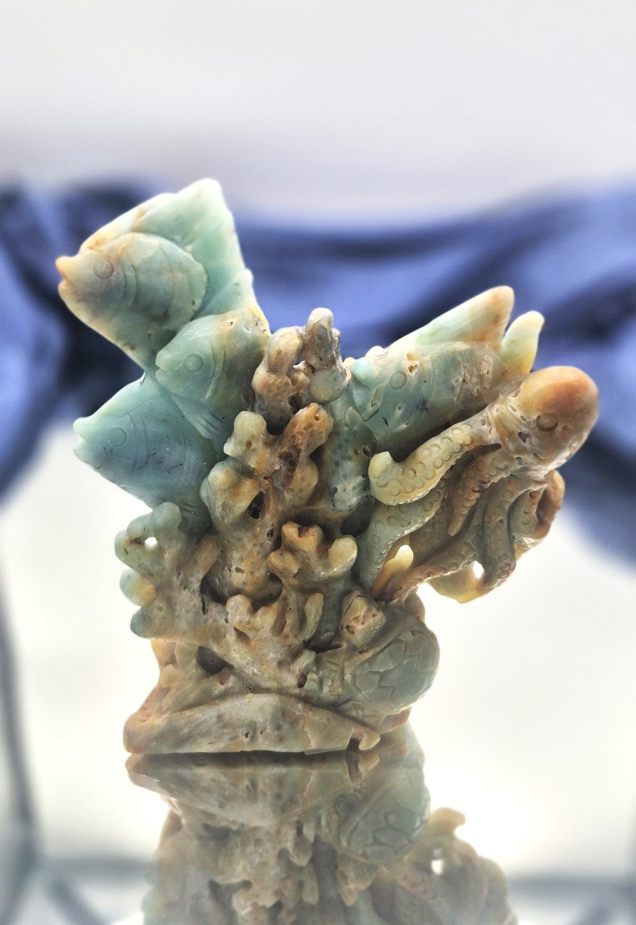 ๐ Amazonite Underwater Sea Life Carving