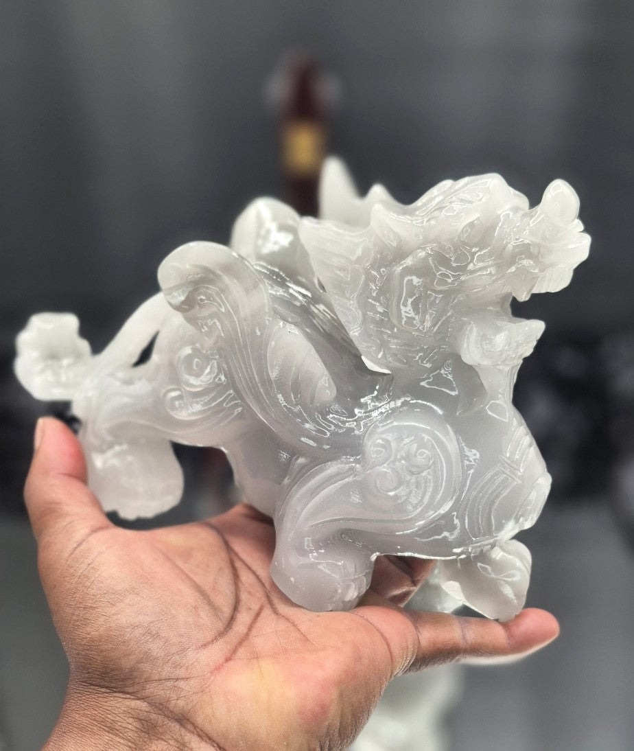 ๐ Water Agate Dragon Carving - Sold Seperately