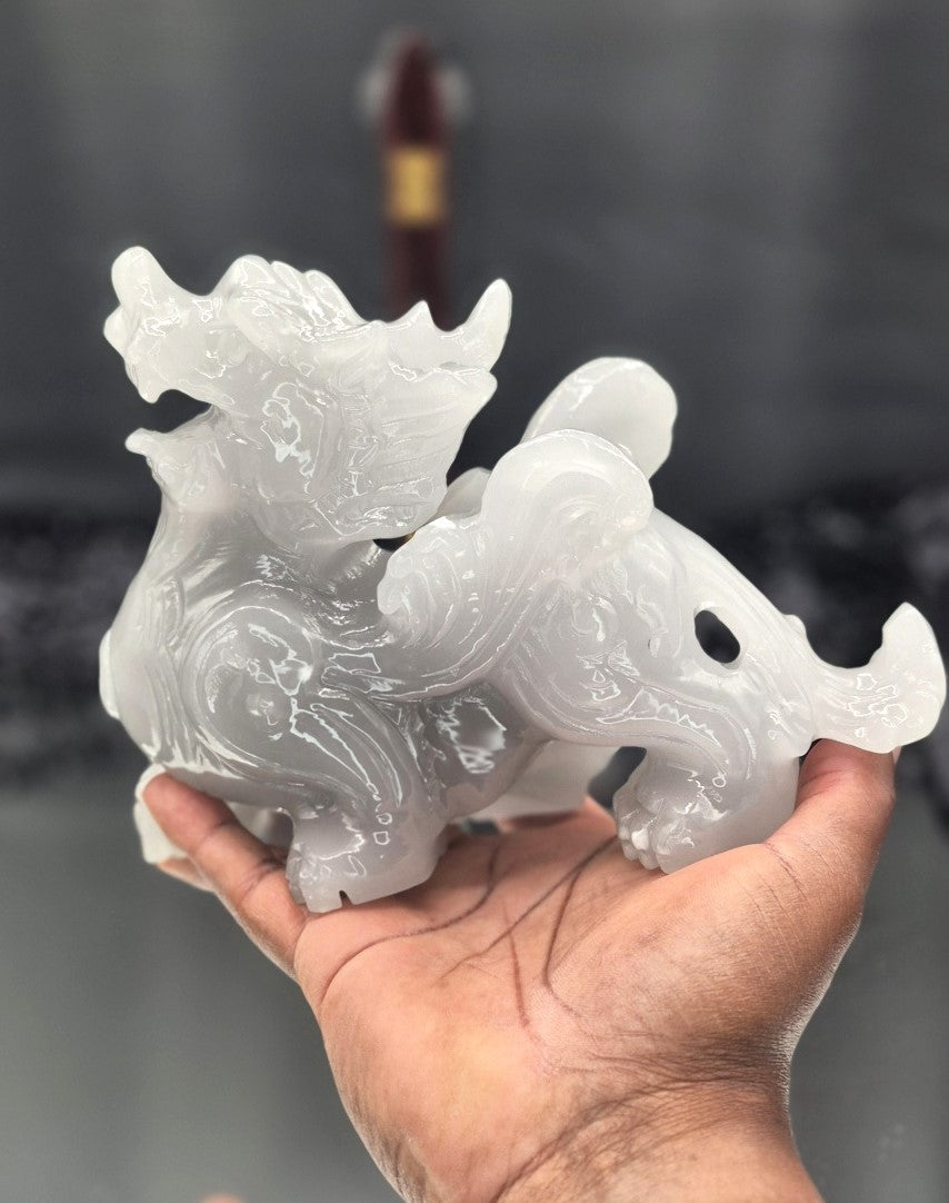 ๐ Water Agate Dragon Carving - Sold Seperately