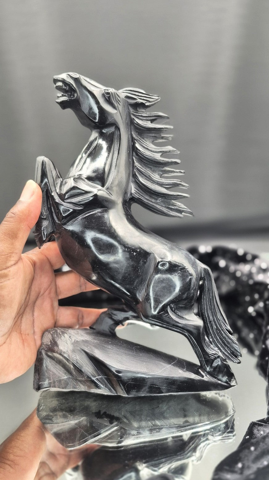 🐎 Extra Large Obsidian Horse Carving