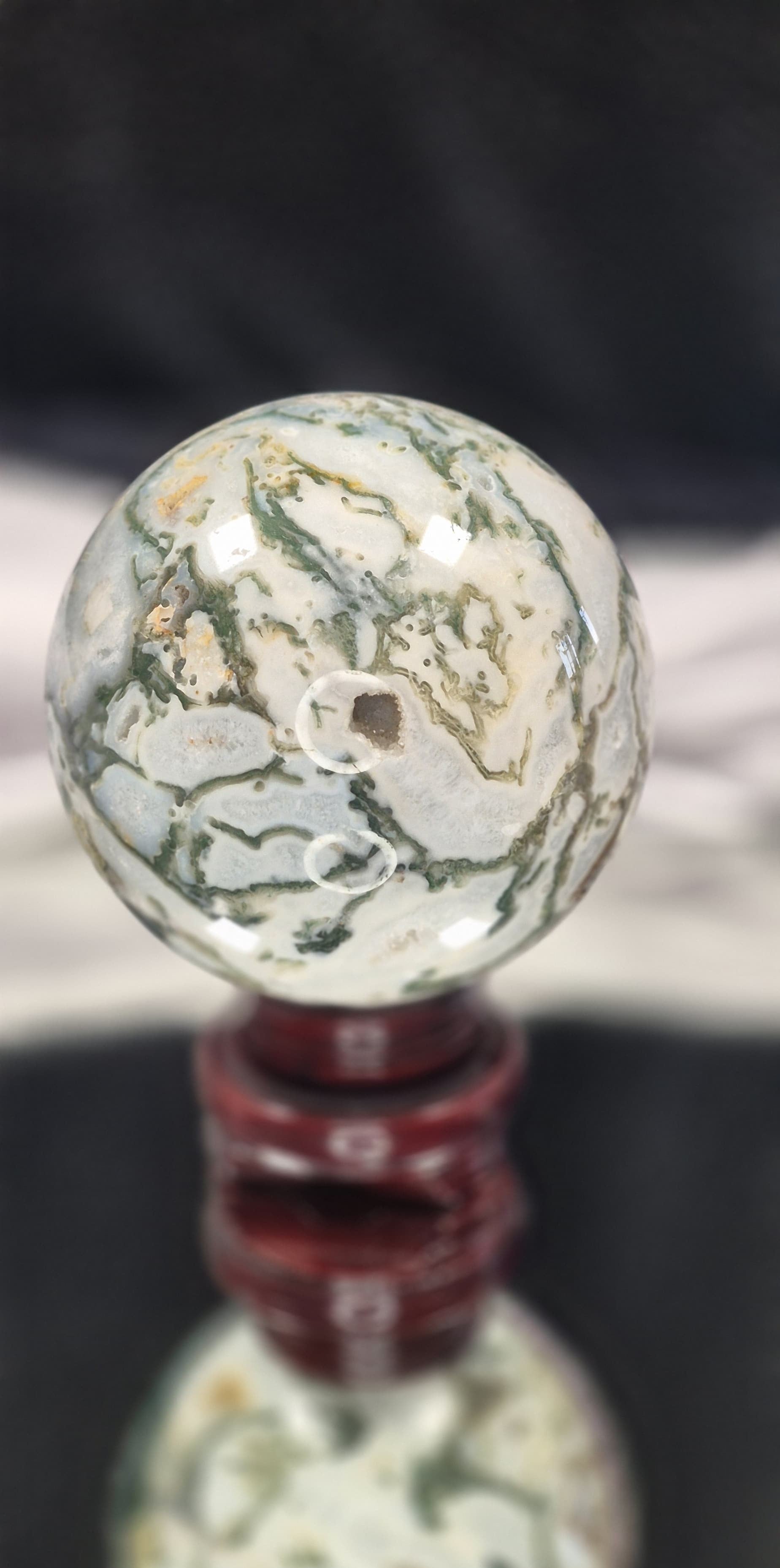 🌿 LRG Moss Agate Sphere