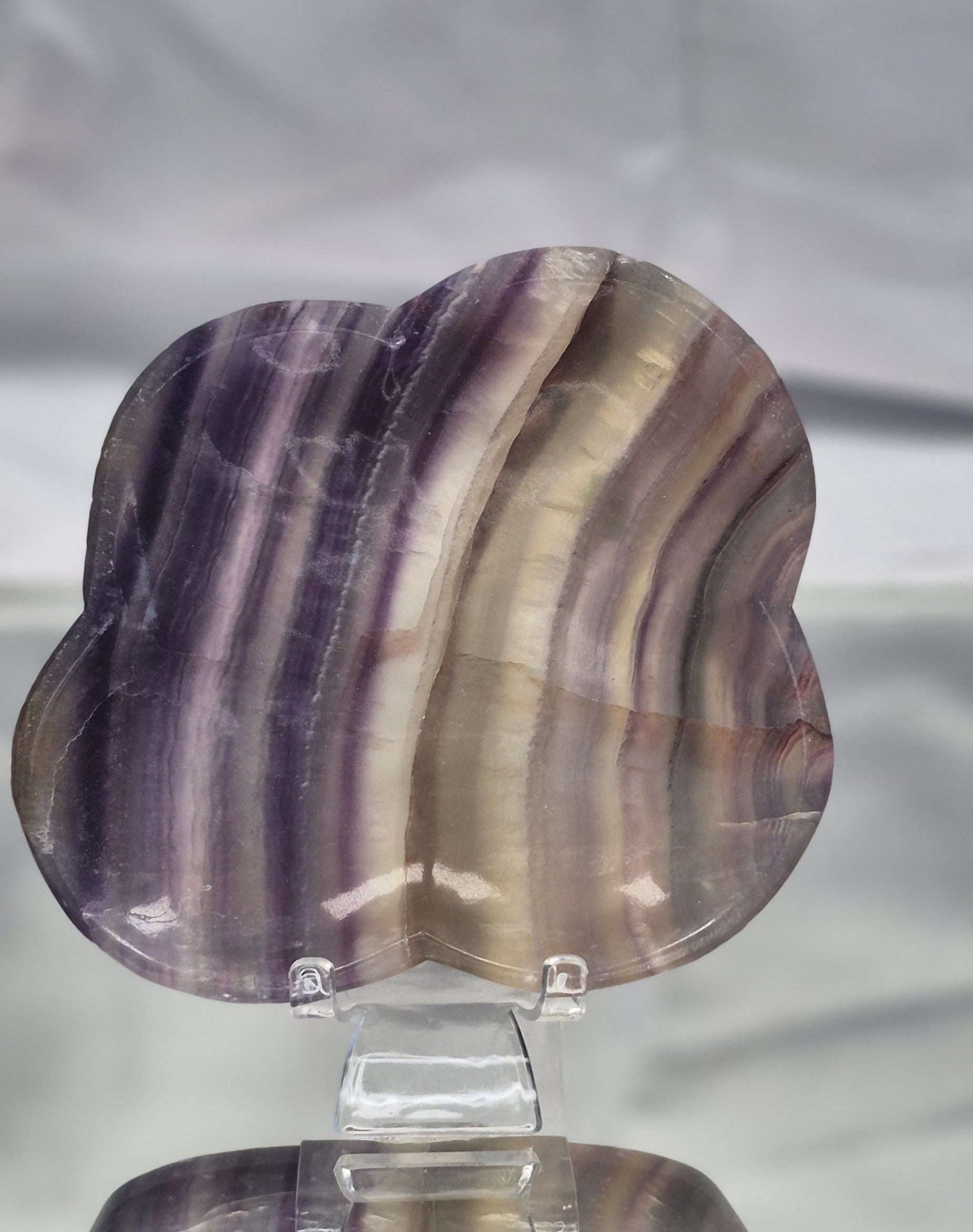 š Fluorite Bowl ā Purple & Green Striped (7")