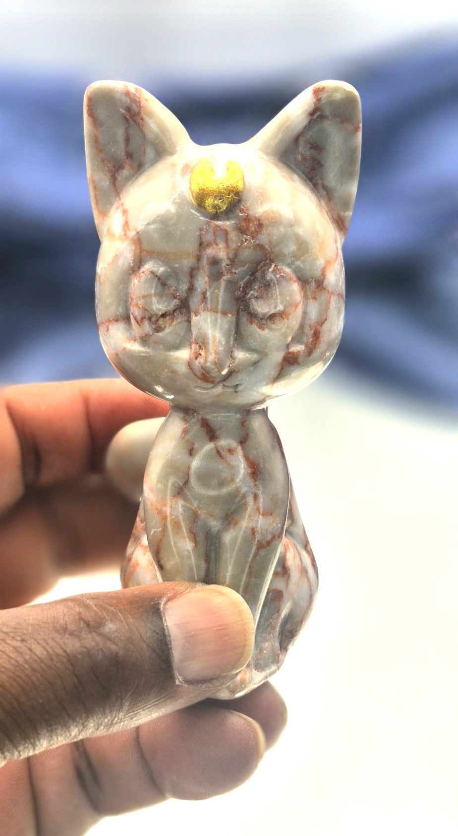 🌙 Red Vein Jasper Luna Cat