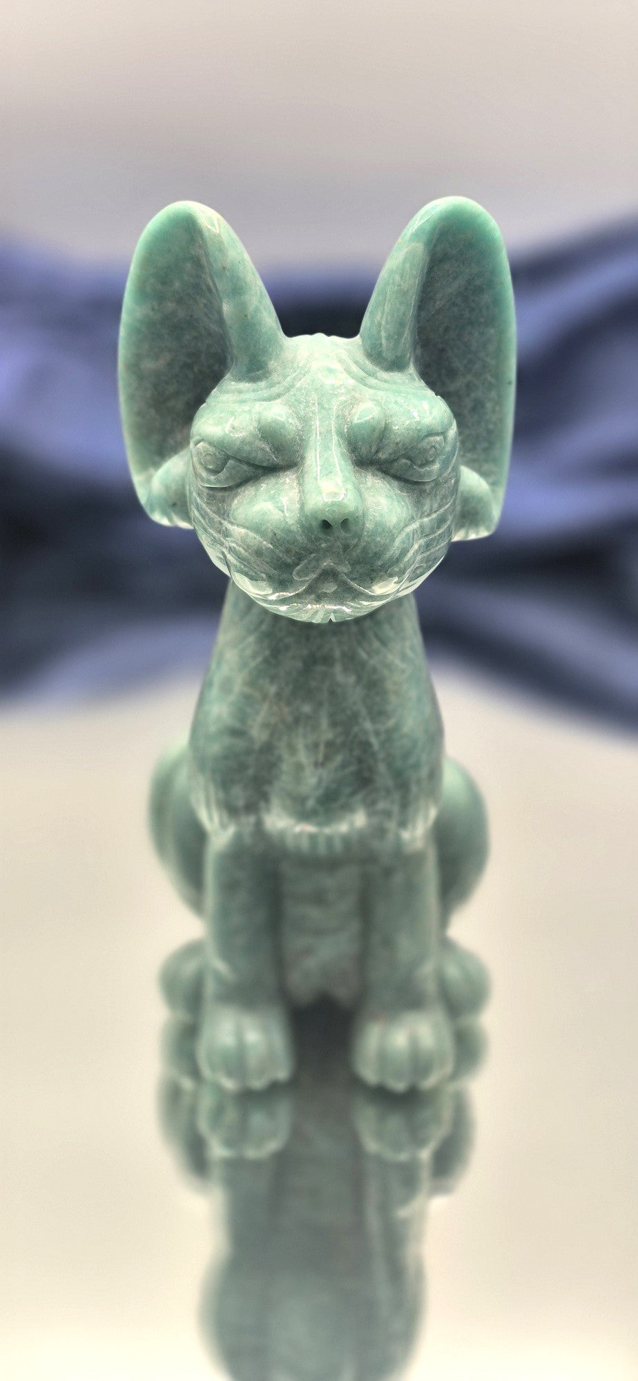 🐾 Amazonite Sphinx Cat Carving
