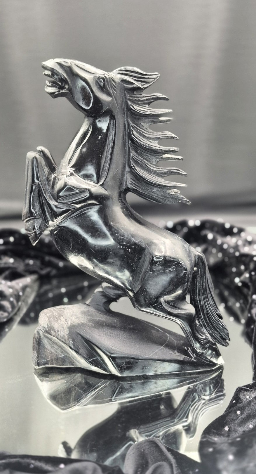 🐎 Extra Large Obsidian Horse Carving