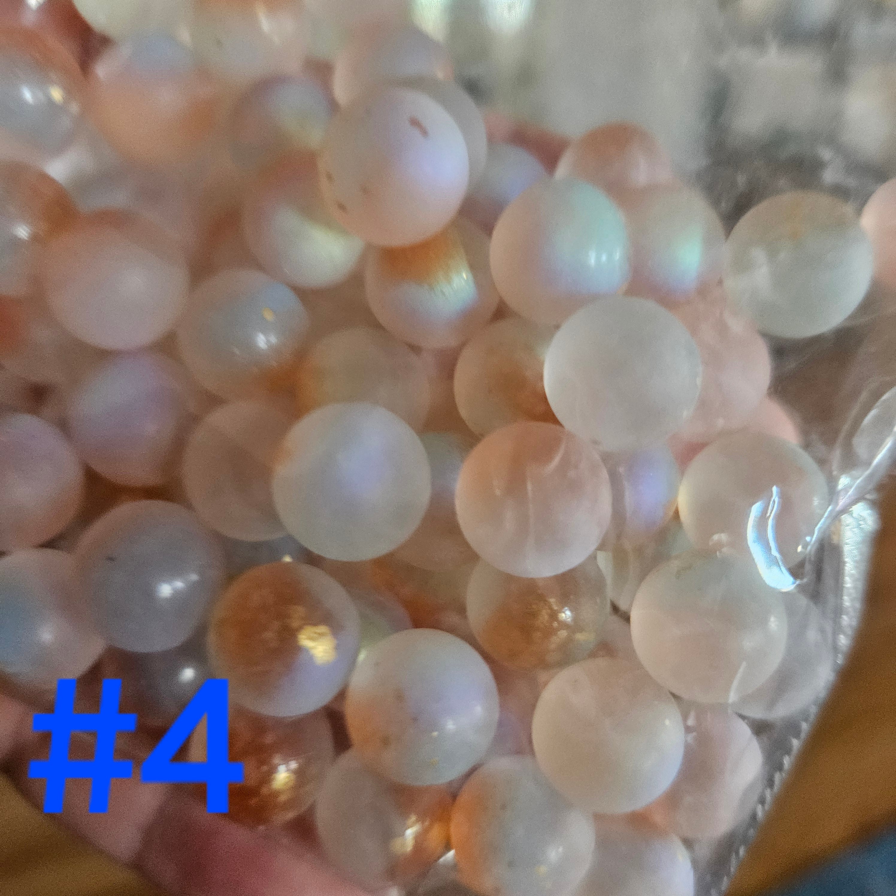 NO HOLES - Milky Clear with Gold Flakes