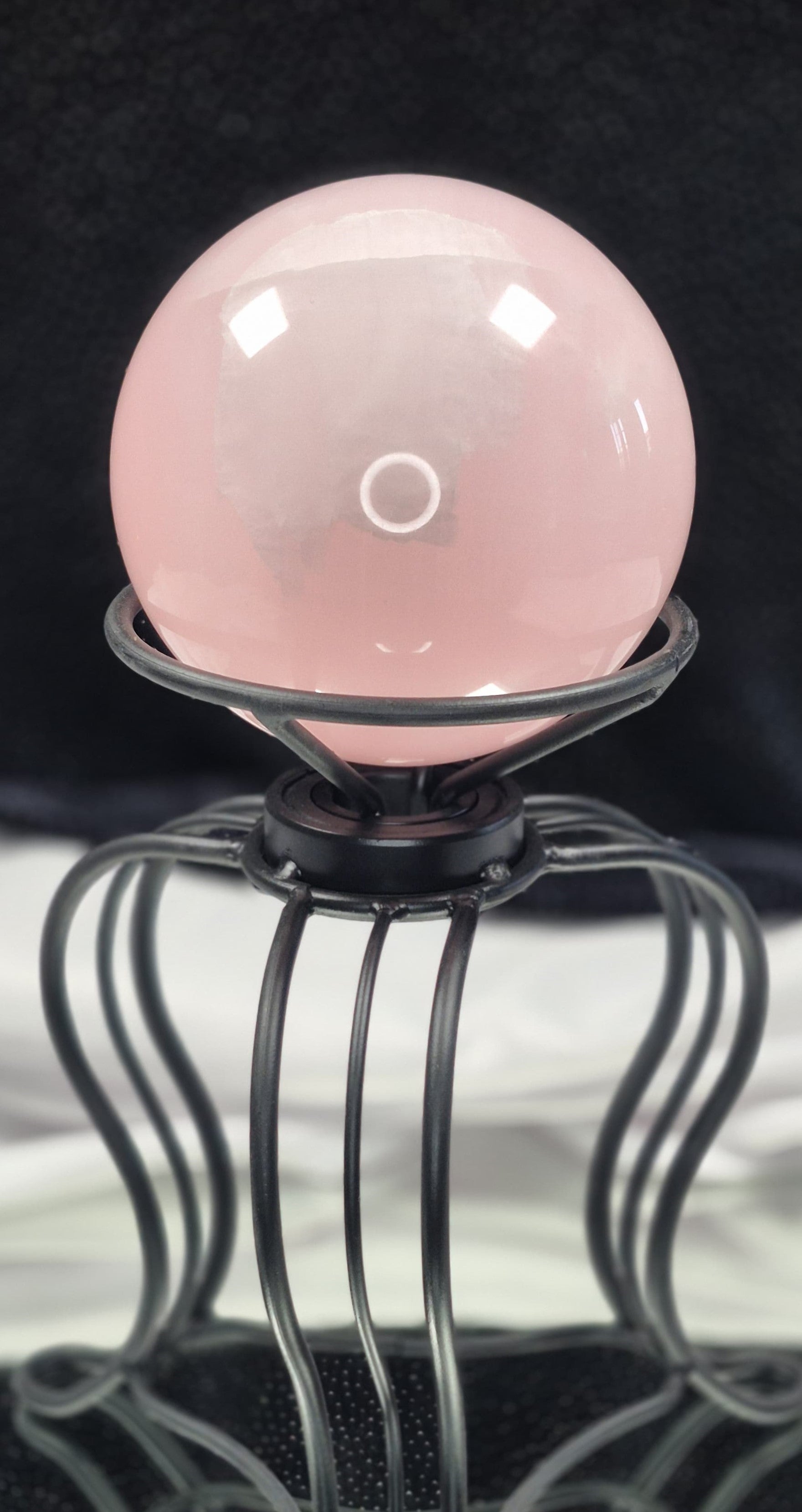 #2 🌸 XLG Pink Calcite (Mangano) Sphere - Holder Sold Separately