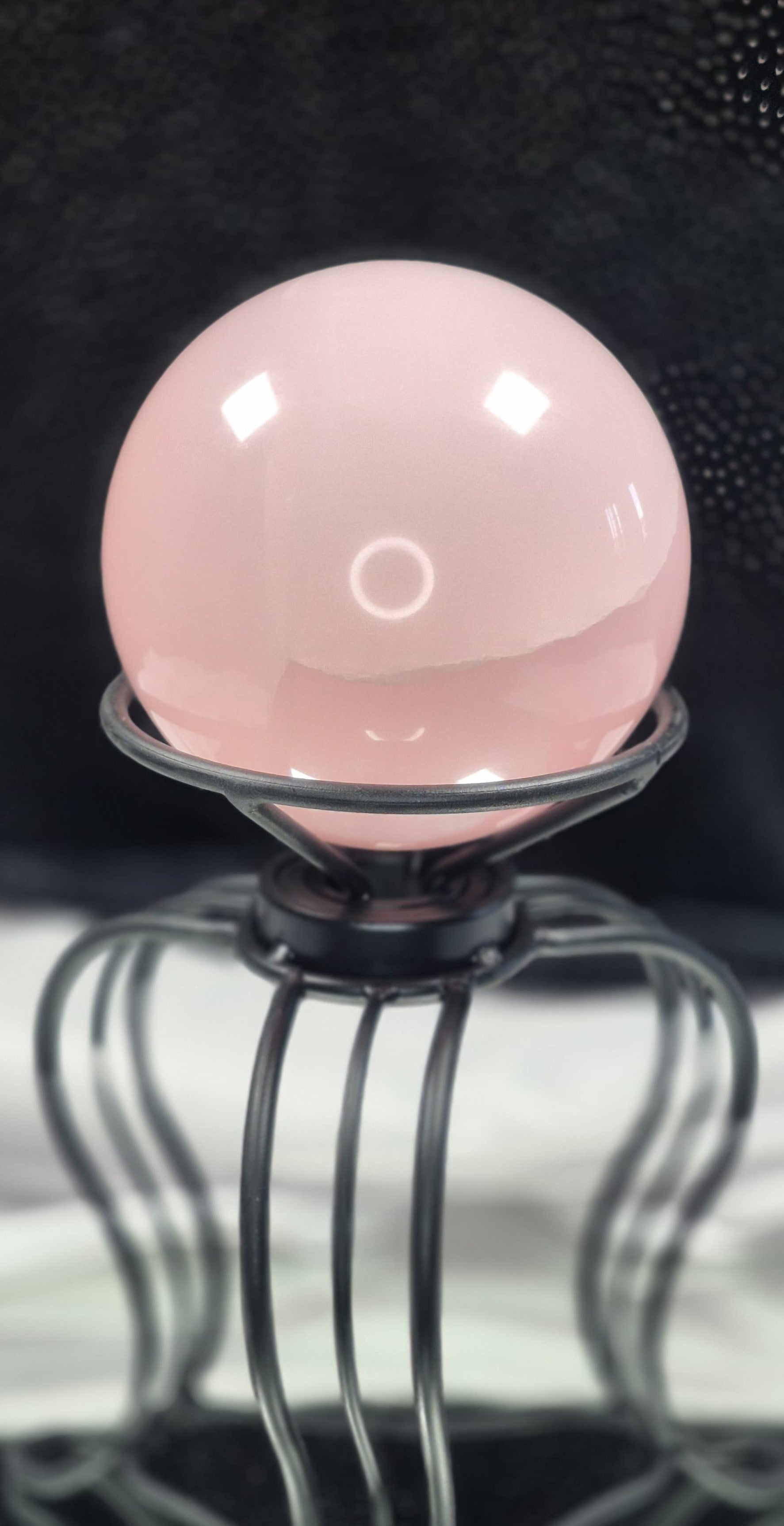 #3 🌸 XLG Pink Calcite (Mangano) Sphere - Holder Sold Separately