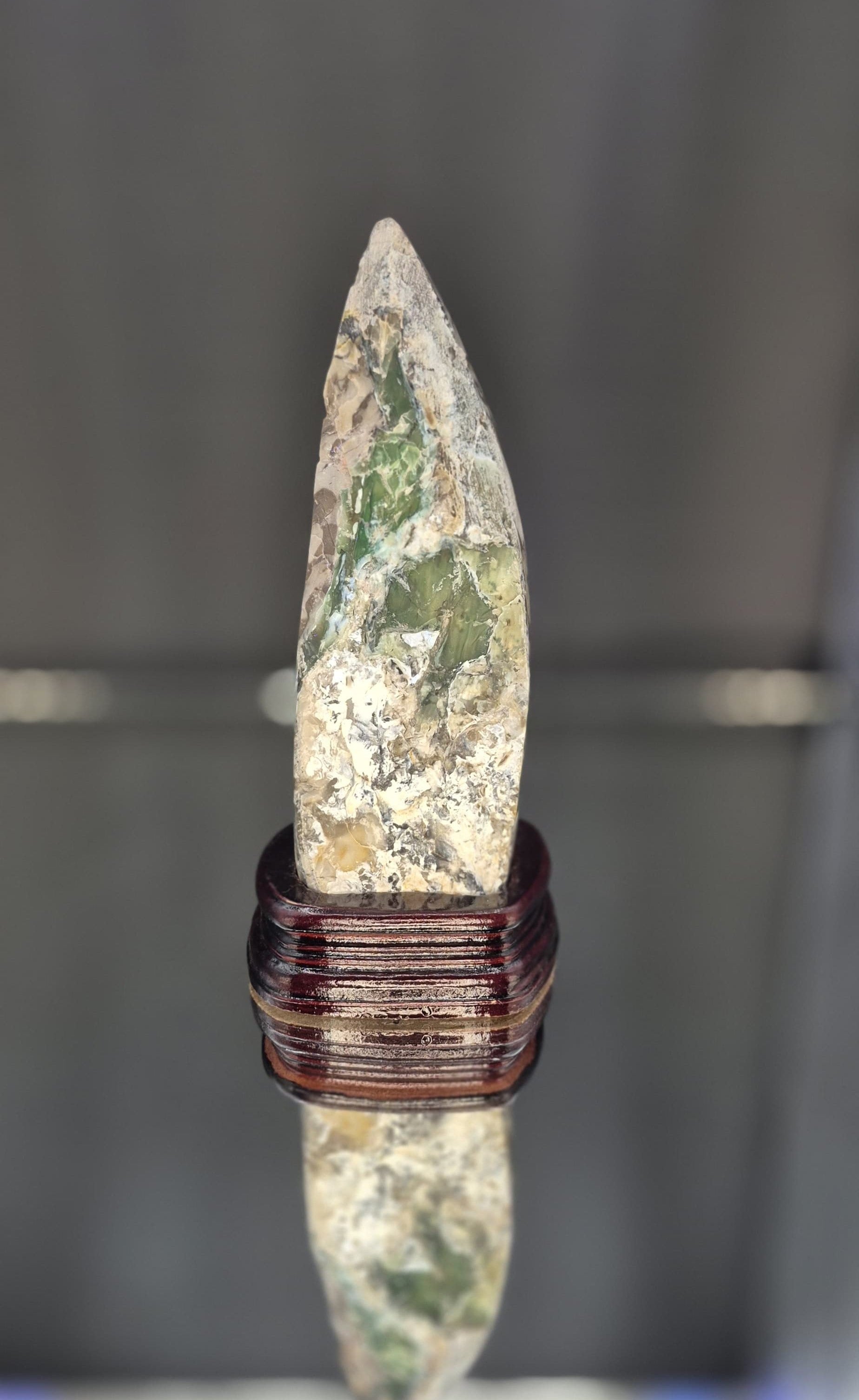 🌋 Volcano Agate with Custom Wood Stand