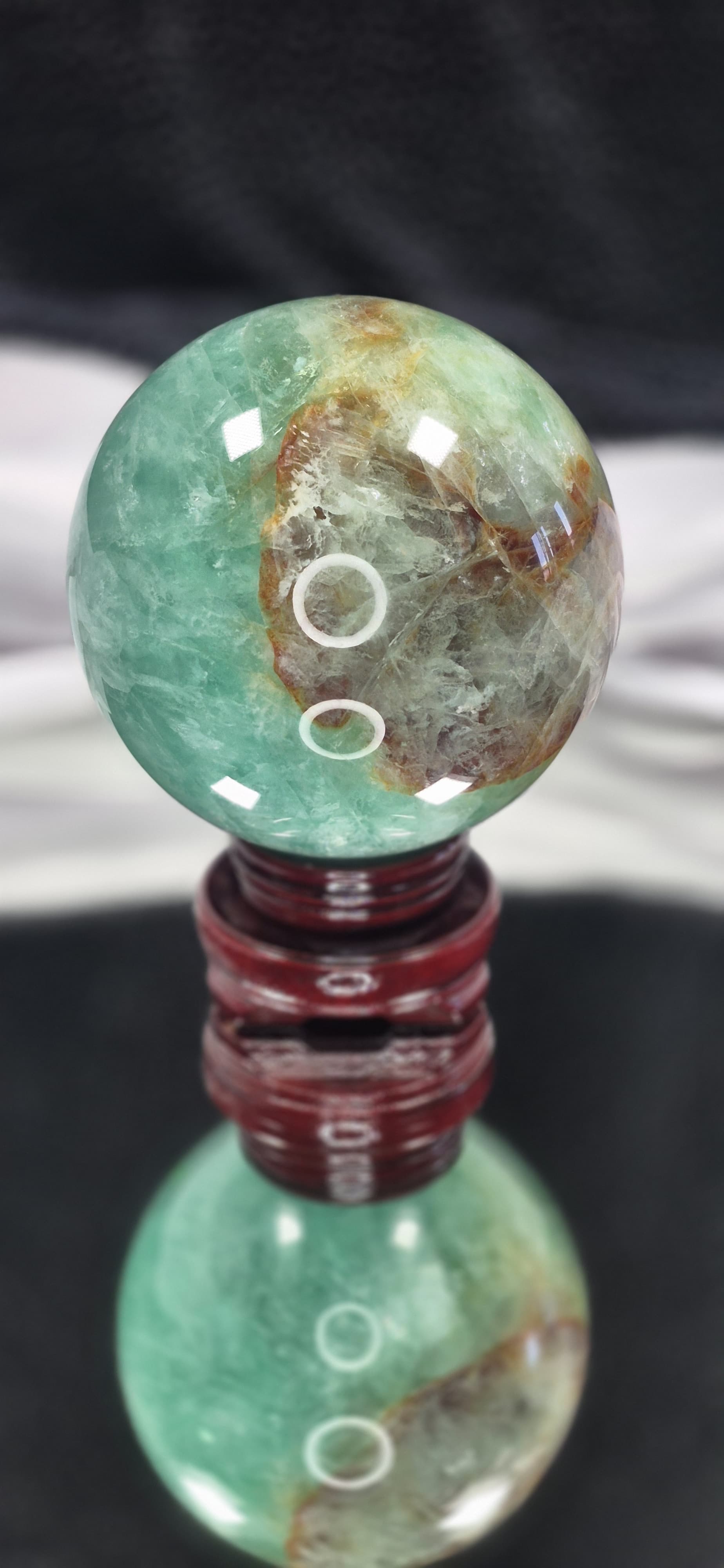 🌈 LRG Light Green and Brown Fluorite Sphere