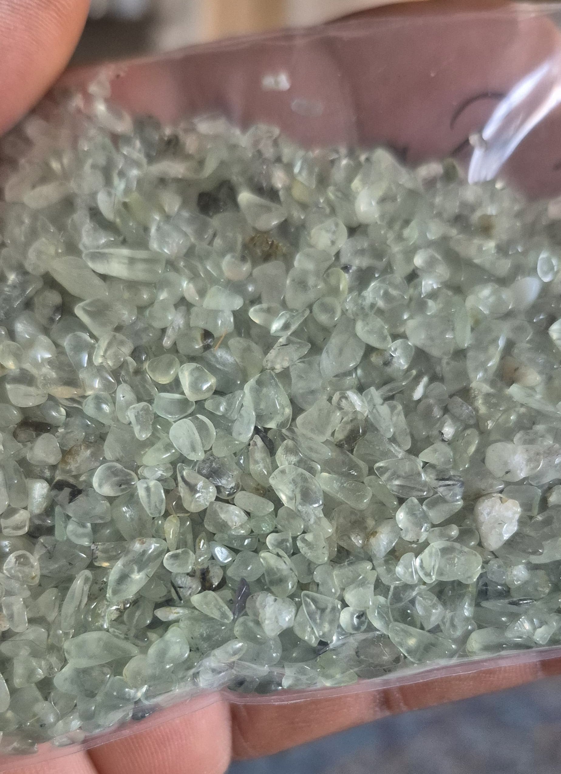 Prehnite Chip Stone Bag