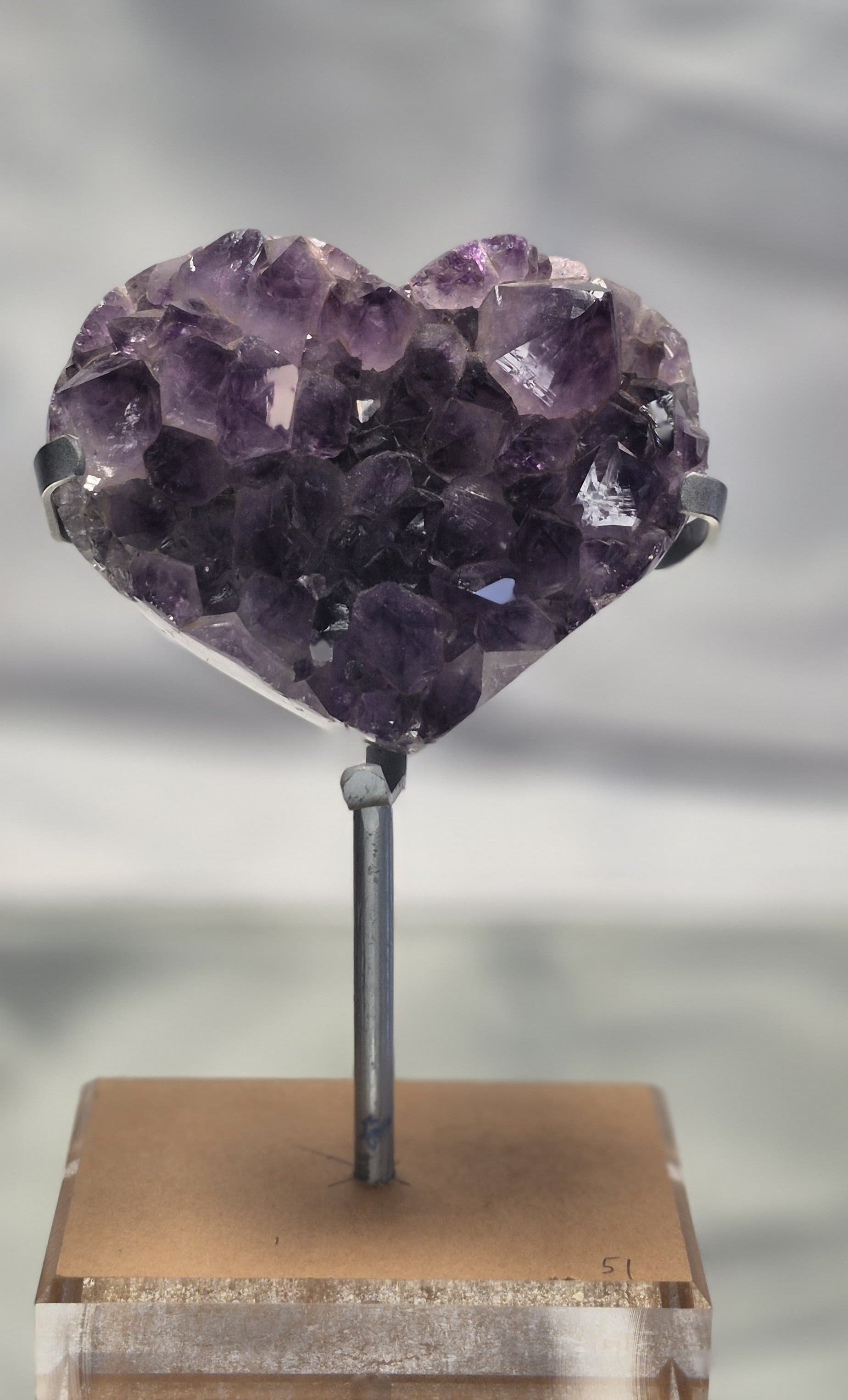 💜 Amethyst Heart Cluster with Custom Stand (XL – 7")