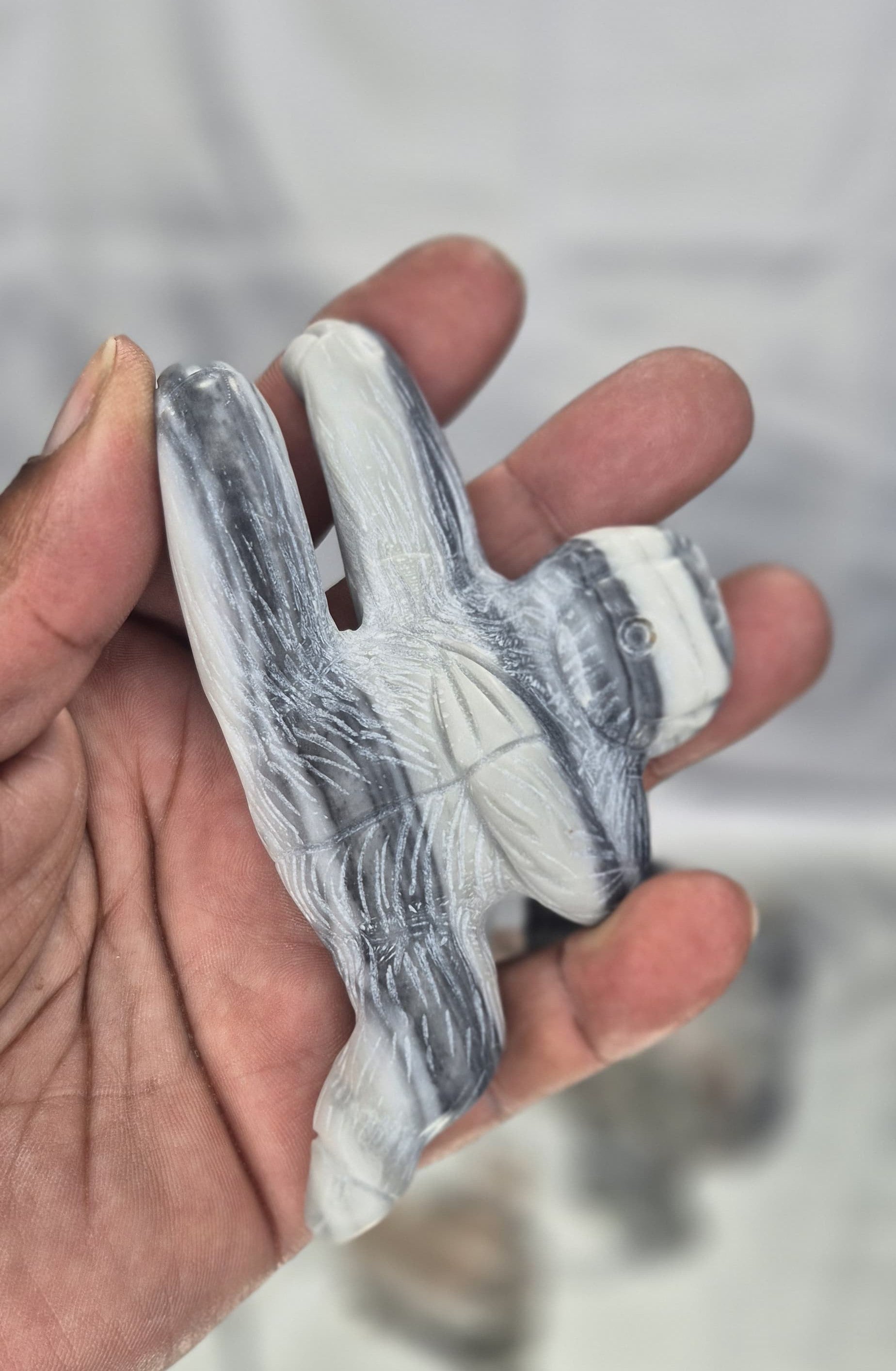 🤍 Tai Ji Calcite Sloth on Hanging Metal Stand