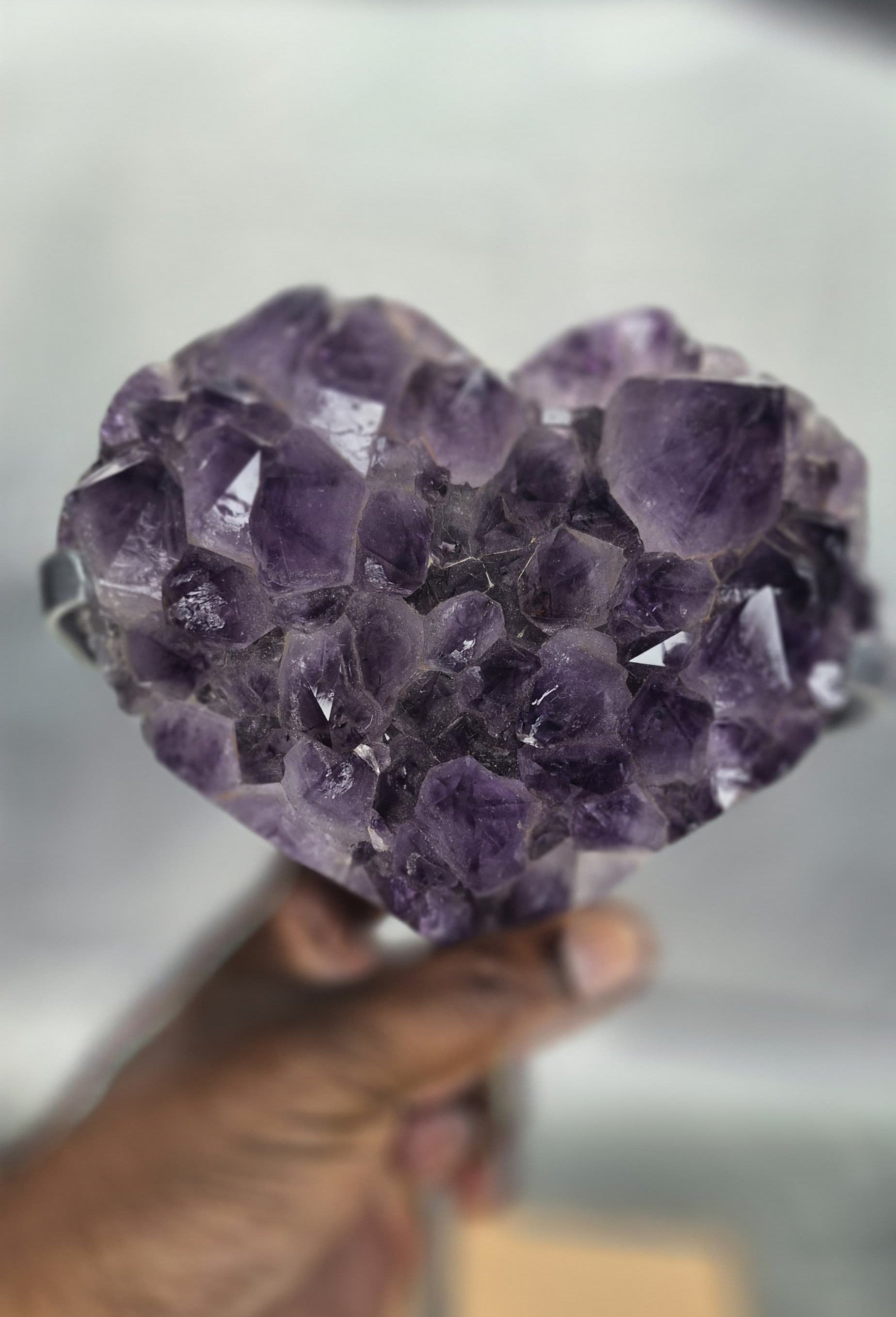 💜 Amethyst Heart Cluster with Custom Stand (XL – 7")