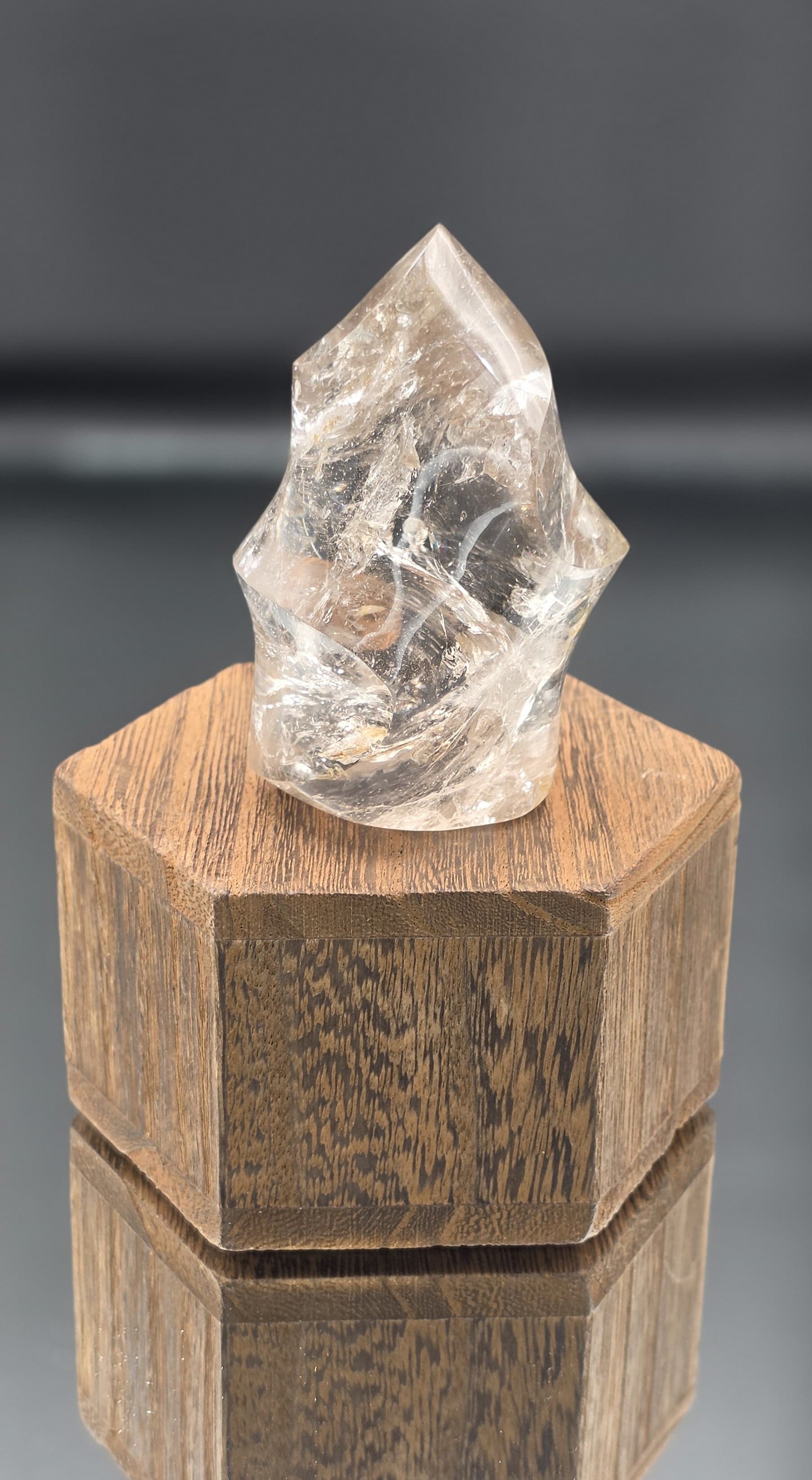 🤍🔥 Clear Quartz Flame with Rainbows